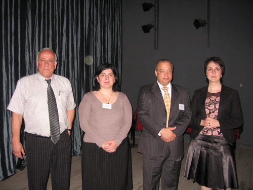 Prof. George Kvesitadze, Durmishidze Inst. of Biochemistry & Biotechnology Tbilisi, Georgia; Natia Jokhadze, Acting Director, Georgia National Science Foundation, Tbilisi; STCU Deputy Director (Canada) and Dr. Bela Tsipuria, Deputy Minister of Education and Science of Georgia