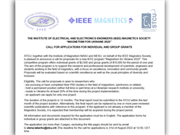 THE INSTITUTE OF ELECTRICAL AND ELECTRONICS ENGINEERS (IEEE) MAGNETICS SOCIETY MAGNETISM FOR UKRAINE 2022